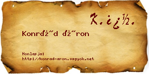 Konrád Áron névjegykártya